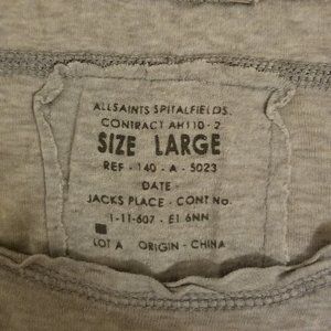 AllSaints men's loose grey tank